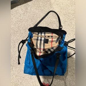 Authentic Burberry Large Checks Buckleigh Nylon shoulder bag